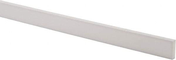 Made in USA - 3 Ft. Long x 1 Inch Wide x 1/4 Inch High, Virgin PTFE, Rectangular Plastic Bar - White, +/- 0.060 Tolerance - Strong Tooling