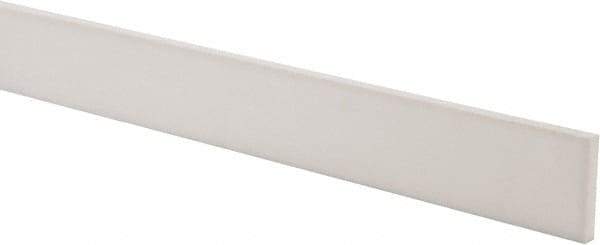 Made in USA - 2 Ft. Long x 1-1/2 Inch Wide x 1/4 Inch High, Virgin PTFE, Rectangular Plastic Bar - White, +/- 0.060 Tolerance - Strong Tooling