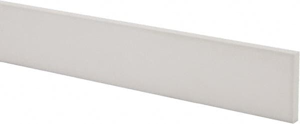 Made in USA - 1 Ft. Long x 2 Inch Wide x 1/4 Inch High, Virgin PTFE, Rectangular Plastic Bar - White, +/- 0.060 Tolerance - Strong Tooling