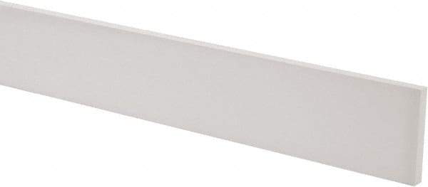 Made in USA - 3 Ft. Long x 2 Inch Wide x 1/4 Inch High, Virgin PTFE, Rectangular Plastic Bar - White, +/- 0.060 Tolerance - Strong Tooling