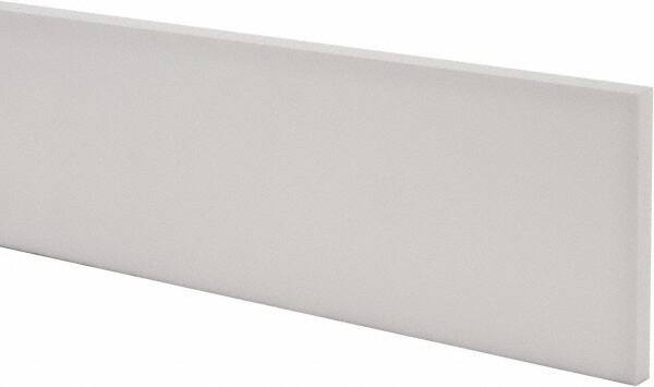 Made in USA - 1 Ft. Long x 4 Inch Wide x 3/8 Inch High, Virgin PTFE, Rectangular Plastic Bar - White, +/- 0.060 Tolerance - Strong Tooling