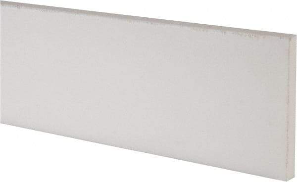 Made in USA - 4 Ft. Long x 4 Inch Wide x 1/2 Inch High, Virgin PTFE, Rectangular Plastic Bar - White, +/- 0.060 Tolerance - Strong Tooling