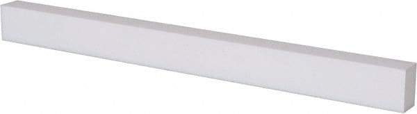 Made in USA - 3 Ft. Long x 2 Inch Wide x 5/8 Inch High, Virgin PTFE, Rectangular Plastic Bar - White, +/- 0.060 Tolerance - Strong Tooling