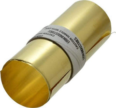 Made in USA - 5 Ft. Long x 6 Inch Wide x 0.0015 Inch Thick, Roll Shim Stock - Brass - Strong Tooling