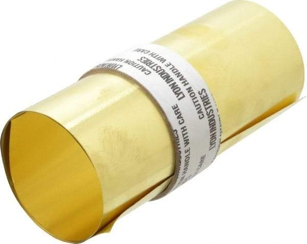 Made in USA - 5 Ft. Long x 6 Inch Wide x 0.002 Inch Thick, Roll Shim Stock - Brass - Strong Tooling