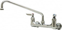 T&S Brass - Wall Mount, Kitchen Faucet without Spray - Swivel Base Faucet, Lever Handle, Low Spout, No Drain - Strong Tooling