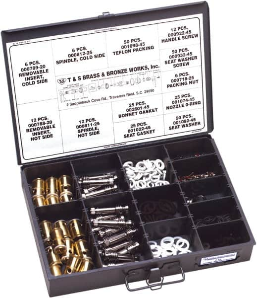 T&S Brass - 267 Pieces Boxed Faucet Repair Kit - Master Parts Kit Style - Strong Tooling