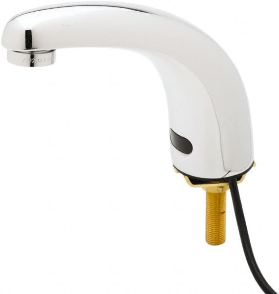 T&S Brass - Deck Mounted Single Hole Electronic User Adjustable Temperature Control Mixer Faucet - Powered by 120 Volt AC/DC, 5" Cast Spout, Single Hole Mounting Centers - Strong Tooling