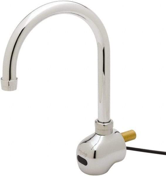 T&S Brass - Wall Mount Electronic User Adjustable Temperature Control Mixer Faucet - Powered by 120 Volt AC/DC, Gooseneck Spout, 6-3/8" Mounting Centers - Strong Tooling