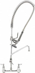 T&S Brass - Riser with Spring Guide, 2 Way Design, Wall Mount, Wall Pre Rinse Faucet Assembly - Lever Handle - Strong Tooling