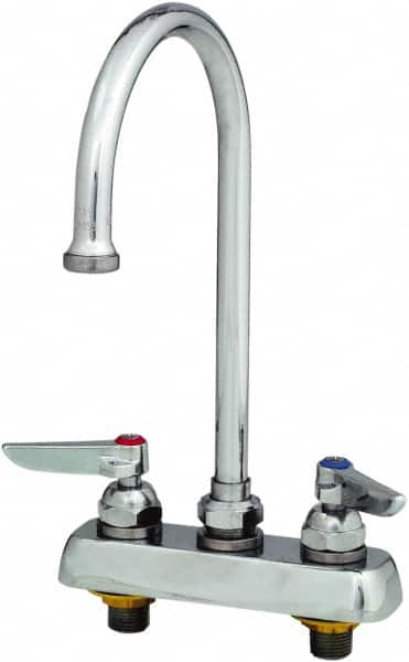 T&S Brass - Standard, 2 Way Design, Deck Mount, Workboard Deck Mount Faucet - 8-3/4 Inch Spout, Lever Handle - Strong Tooling