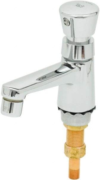 T&S Brass - Push Button Handle, Deck Mounted Bathroom Faucet - Metering Faucet, No Drain, Standard Spout - Strong Tooling