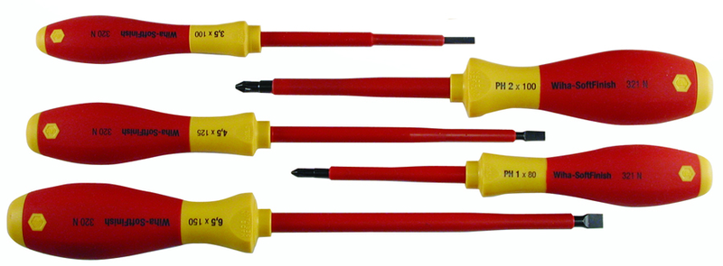 Insulated Slotted Screwdriver 3.0; 4.5; 6.5mm & Phillips # 1 & # 2. 5 Piece Set - Strong Tooling