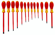 Insulated Slotted Screwdriver 2.0; 2.5; 3.0; 3.5; 4.5; 5.5; 6.5; 8.0; 10.0mm & Phillips # 0; 1; 2; 3. 13 Piece Set - Strong Tooling