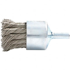 Brush Research Mfg. - 1.13" Brush Diam, Knotted, End Brush - 1/4" Diam Steel Shank, 20,000 Max RPM - Strong Tooling