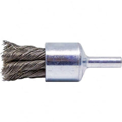 Brush Research Mfg. - 3/4" Brush Diam, Knotted, End Brush - 1/4" Diam Steel Shank, 20,000 Max RPM - Strong Tooling