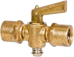 Parker - 1/4" Tube, Compression Pipe to Compression Pipe Drain Cock & Shutoff Valve - 1/4-18 Thread, 30 Max psi - Strong Tooling