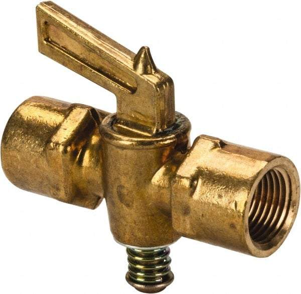 Parker - 3/8" Pipe, Female Pipe to Female Pipe Drain Cock & Shutoff Valve - 3/8-18 Thread, 30 Max psi - Strong Tooling