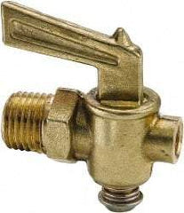 Parker - 1/2" Pipe, Male Pipe Drain Cock & Shutoff Valve - 1/8-27 Thread, 150 Max psi - Strong Tooling