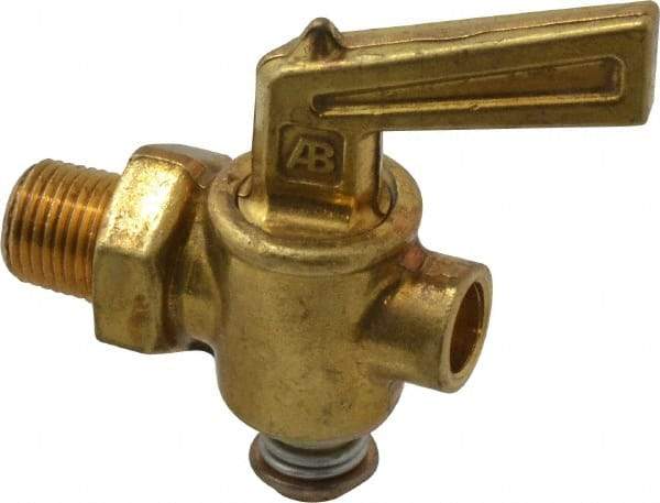 Parker - 1/8" Pipe, Male Pipe Drain Cock & Shutoff Valve - 1/8-27 Thread, 150 Max psi - Strong Tooling