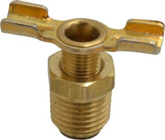 Parker - 1/4" Pipe, External Seal Drain Cock & Shutoff Valve - 1/4-18 Thread, 150 Max psi - Strong Tooling