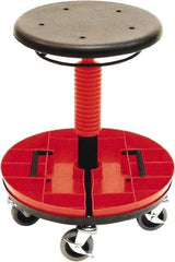 ShopSol - 300 Lb Capacity, 5 Wheel Trolley Stool - Polyurethane, 18" Long x 19" Overall Height x 18" Wide - Strong Tooling