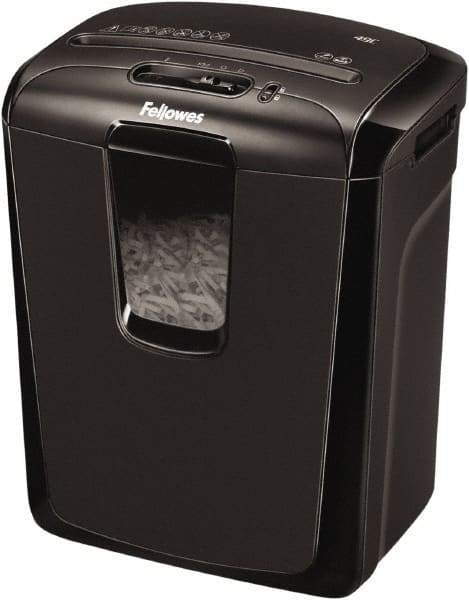 FELLOWES - 5/32" x 2" Strip, 8 Sheet Cross Cut Personal Shredder - 9-11/16" Long x 13-3/8" Wide x 15-3/8" High, Level 3 Security, 4 Gal Wastebasket - Strong Tooling