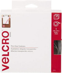 VELCRO Brand - 3/4" Wide x 5 Yd Long Adhesive Backed Hook & Loop Roll - Continuous Roll, Clear - Strong Tooling