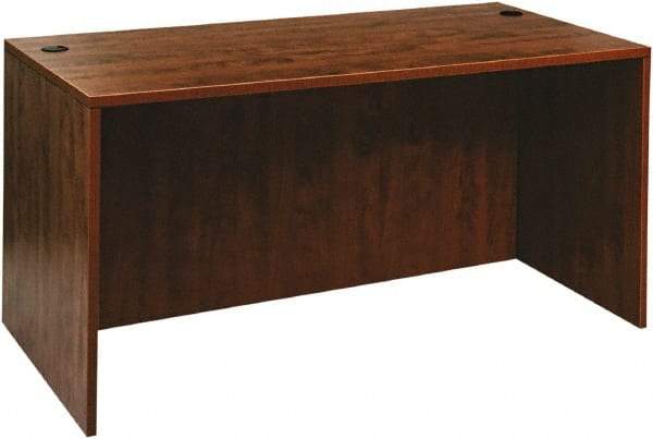 ALERA - Woodgrain Laminate Desk Shell - 59-1/8" Wide x 29-1/2" Deep x 29-5/8" High, Medium Cherry - Strong Tooling