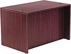 ALERA - Woodgrain Laminate Straight Front Desk - 47-1/4" Wide x 29-1/2" Deep x 29-5/8" High, Mahogany - Strong Tooling