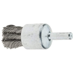 Tru-Maxx - 3/4" Brush Diam, Knotted, End Brush - 1/4" Diam Steel Shank, 22,000 Max RPM - Strong Tooling