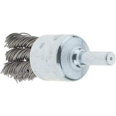 Tru-Maxx - 3/4" Brush Diam, Knotted, End Brush - 1/4" Diam Steel Shank, 22,000 Max RPM - Strong Tooling