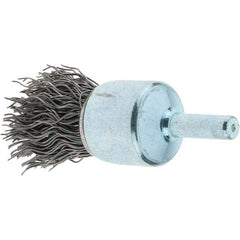 Tru-Maxx - 3/4" Brush Diam, Crimped, Flared End Brush - 1/4" Diam Steel Shank, 22,000 Max RPM - Strong Tooling