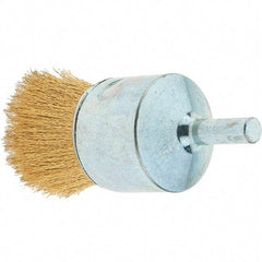 Tru-Maxx - 1" Brush Diam, Crimped, Flared End Brush - 1/4" Diam Steel Shank, 20,000 Max RPM - Strong Tooling