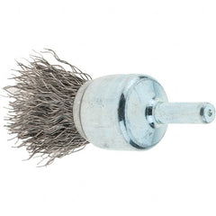 Tru-Maxx - 3/4" Brush Diam, Crimped, Flared End Brush - 1/4" Diam Steel Shank, 22,000 Max RPM - Strong Tooling