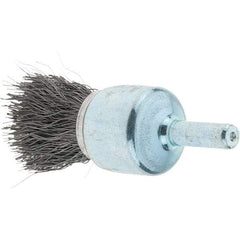 Tru-Maxx - 3/4" Brush Diam, Crimped, Flared End Brush - 1/4" Diam Steel Shank, 22,000 Max RPM - Strong Tooling