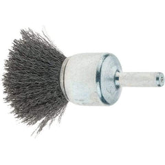 Tru-Maxx - 3/4" Brush Diam, Crimped, Flared End Brush - 1/4" Diam Steel Shank, 22,000 Max RPM - Strong Tooling