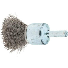 Tru-Maxx - 3/4" Brush Diam, Crimped, Flared End Brush - 1/4" Diam Steel Shank, 22,000 Max RPM - Strong Tooling