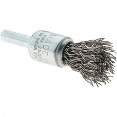 Tru-Maxx - 1/2" Brush Diam, Crimped, Flared End Brush - 1/4" Diam Steel Shank, 25,000 Max RPM - Strong Tooling