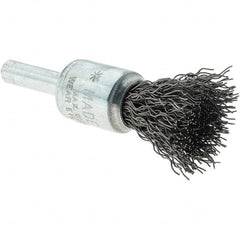 Tru-Maxx - 1/2" Brush Diam, Crimped, Flared End Brush - 1/4" Diam Steel Shank, 25,000 Max RPM - Strong Tooling