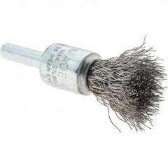 Tru-Maxx - 1/2" Brush Diam, Crimped, Flared End Brush - 1/4" Diam Steel Shank, 25,000 Max RPM - Strong Tooling