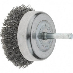 Tru-Maxx - 2-3/4" Diam, 1/4" Shank Diam, Steel Fill Cup Brush - 0.0118 Wire Diam, 7/8" Trim Length, 6,000 Max RPM - Strong Tooling