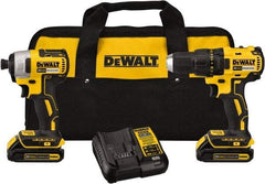 DeWALT - 20 Volt Cordless Tool Combination Kit - Includes 1/2" Brushless Compact Drill/Driver & 1/4" Brushless Impact Driver, Lithium-Ion Battery Included - Strong Tooling