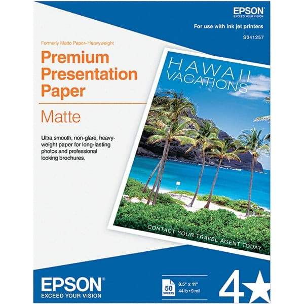 Epson - 8-1/2" x 11" Bright White Photo Paper - Use with Inkjet Printers - Strong Tooling