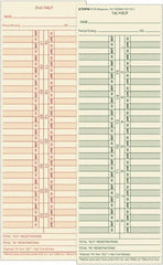 TOPS - 4-1/16" High x 11-1/8" Wide Bi-Weekly Time Cards - Use with Acroprint L34B, Cincinnati CH-131, Lathem CH-131, Simplex 10-100382, 1950-9631 - Strong Tooling