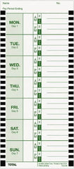 Lathem Time - 1" High x 3-3/4" Wide Weekly Time Cards - Use with Lathem Model 800P - Strong Tooling