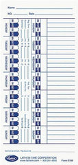 Lathem Time - 1-1/4" High x 4" Wide Weekly Time Cards - Use with Lathem E Series Time Recorders - Strong Tooling