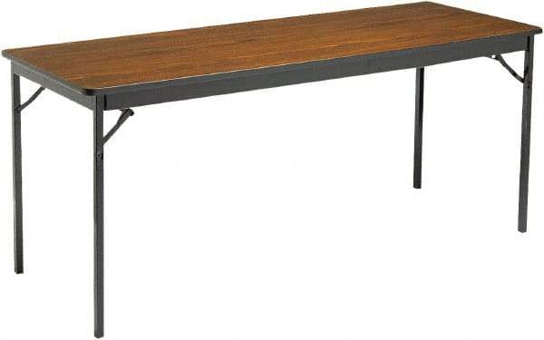 Barricks - 24" Long x 72" Wide x 30" High, Folding Table - Walnut & Black - Strong Tooling