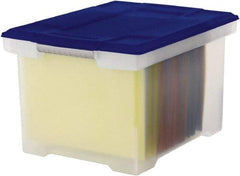 Storex - 1 Compartment, 18-1/2" Wide x 10-7/8" High x 14-1/4" Deep, Portable Storage Box - Plastic, Clear/Blue - Strong Tooling