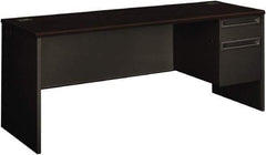 Hon - 72" Long x 29-1/2" High x 24" Deep, 2 Drawer Credenza - Mahogany/Charcoal (Color), Steel-Reinforced High-Pressure Laminate/Metal - Strong Tooling